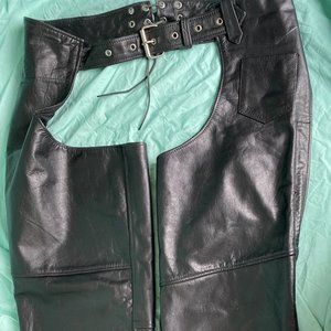 UNIK Leather Motorcycle riding chaps. Size XXL